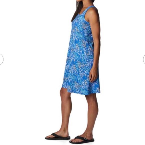 Columbia PFG Womens Freezer II Dress VIVID BLUE DEEP SEA DASH Sz M Granola Girl - Picture 3 of 16
